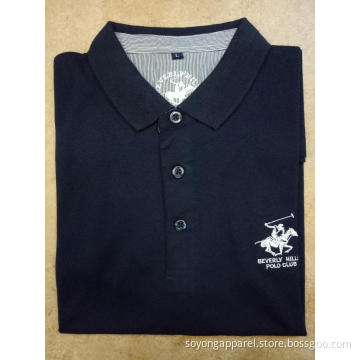 Men's Solid Pique Embroidery Short Sleeve Polo Shirts